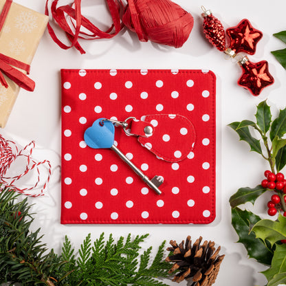 Disabled Blue Badge Wallet, Keyring and RADAR Key in Spotty Red - UK Made