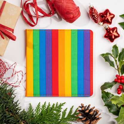 Blue Badge Wallet - Disabled Parking Permit Holder Rainbow Stripe  - UK Made