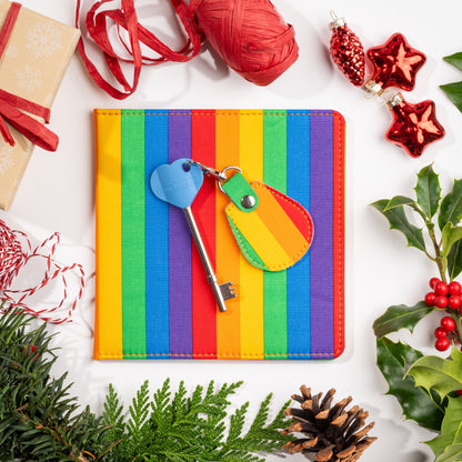 Disabled Blue Badge Wallet, Keyring and RADAR Key in Rainbow Stripe - UK Made