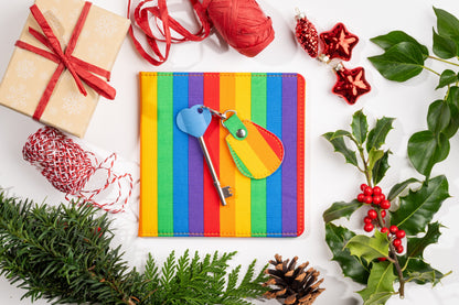 Disabled Blue Badge Wallet, Keyring and RADAR Key in Rainbow Stripe - UK Made