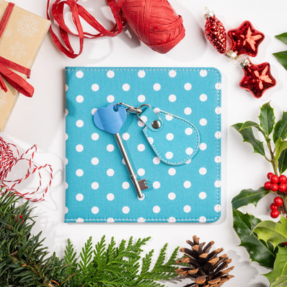 Disabled Blue Badge Wallet, Keyring and RADAR Key in Spotty Aquamarine - UK Made