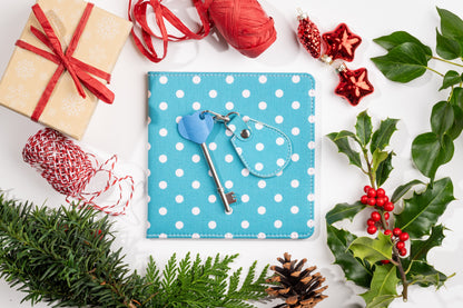 Disabled Blue Badge Wallet, Keyring and RADAR Key in Spotty Aquamarine - UK Made