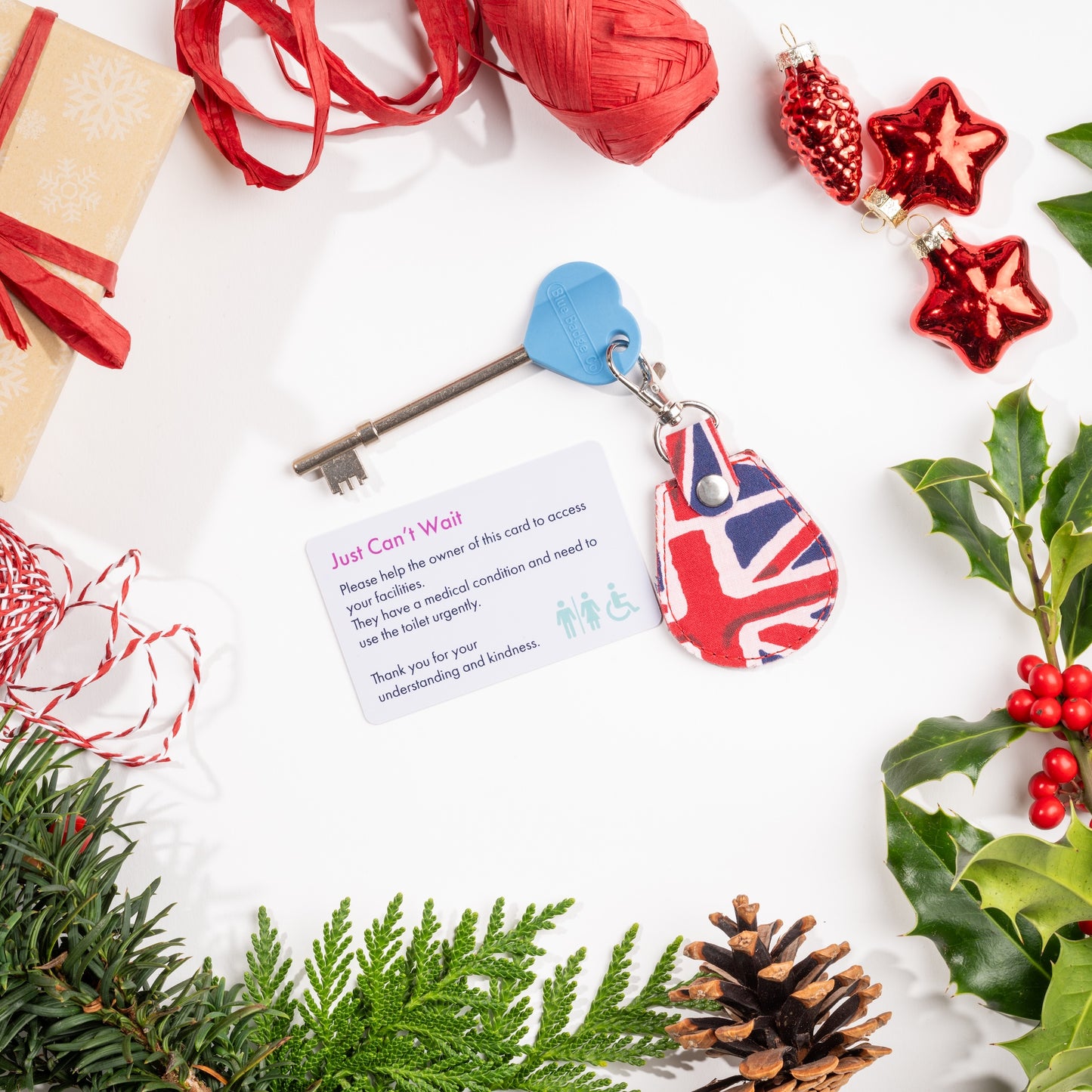 Genuine RADAR Disabled Toilet Key and Fabric Keyring in Union Jack - UK Made