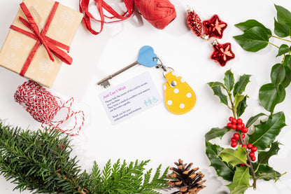 Genuine RADAR Disabled Toilet Key and Fabric Keyring in Spotty Canary Yellow - UK Made