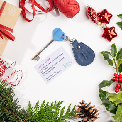 Recycled Bottles Keyring with Disabled Toilet RADAR Key in Navy
