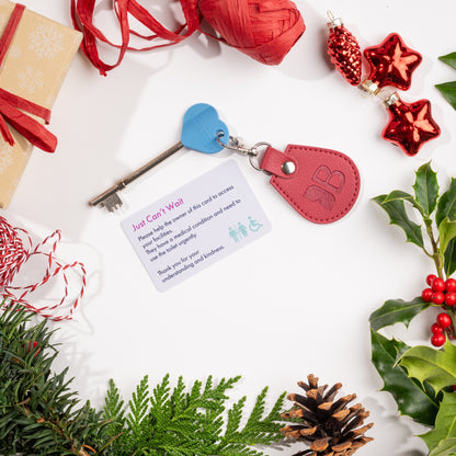 Recycled Bottles Keyring with Disabled Toilet RADAR Key in Raspberry