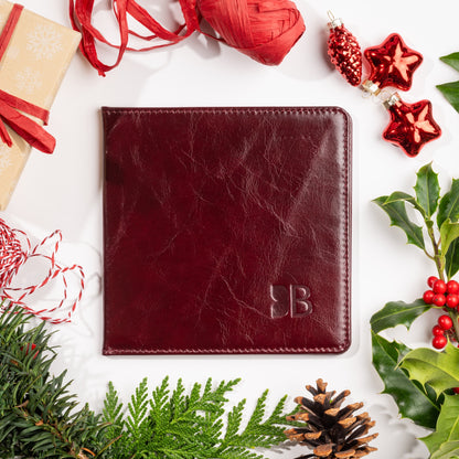 Disabled Blue Badge Parking Permit Wallet in Burgundy Leather - UK Made