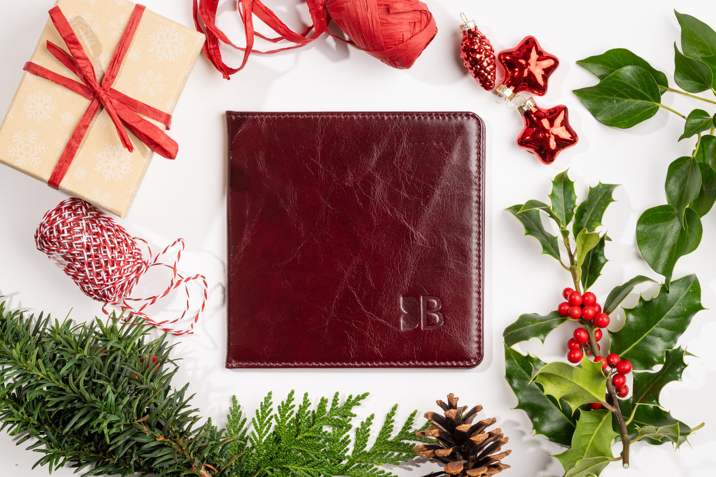 Disabled Blue Badge Parking Permit Wallet in Burgundy Leather - UK Made