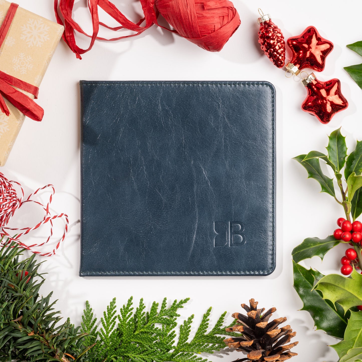 Disabled Blue Badge Parking Permit Wallet in Navy Leather - UK Made