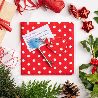 Disabled Blue Badge Wallet, Keyring and RADAR Key in Spotty Red - UK Made