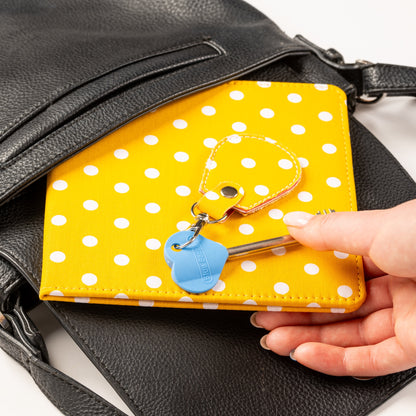Disabled Blue Badge Wallet, Keyring and RADAR Key in Spotty Canary Yellow - UK Made