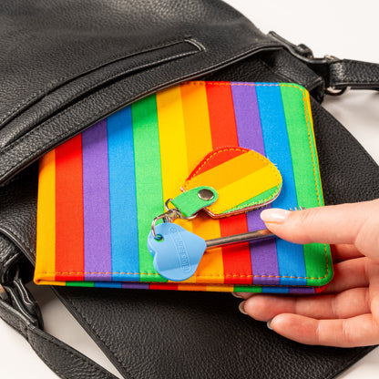 Disabled Blue Badge Wallet, Keyring and RADAR Key in Rainbow Stripe - UK Made