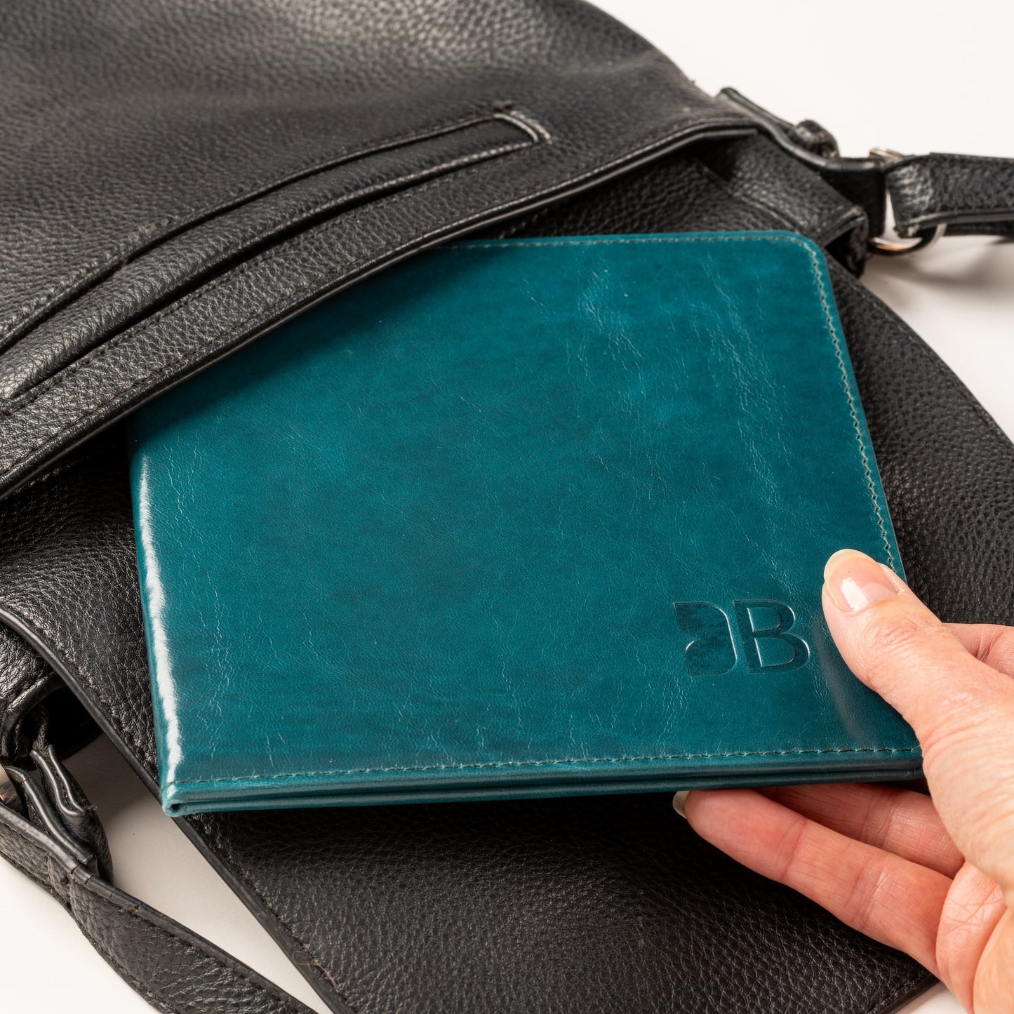 Disabled Blue Badge Parking Permit Wallet in Green Leather - UK Made