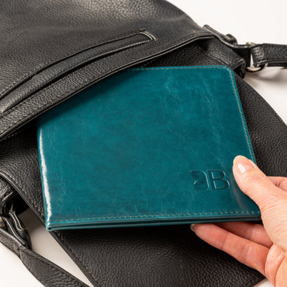 Disabled Blue Badge Parking Permit Wallet in Green Leather - UK Made