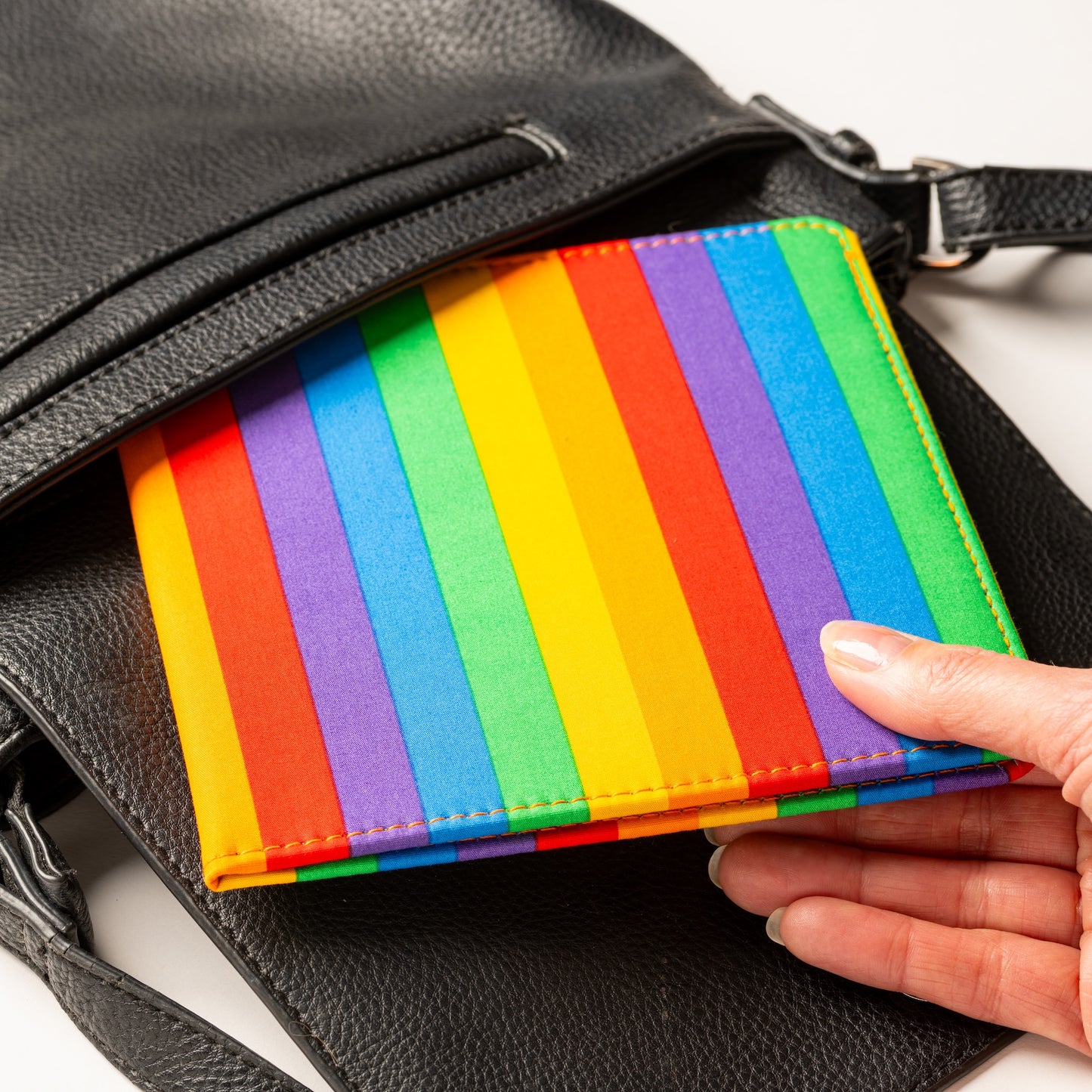 Blue Badge Wallet - Disabled Parking Permit Holder Rainbow Stripe  - UK Made