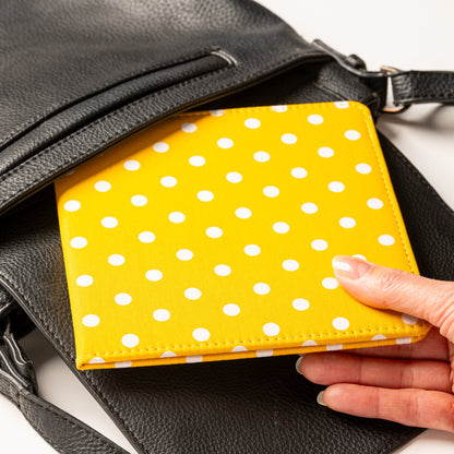 Blue Badge Wallet - Disabled Parking Permit Holder Spotty Canary Yellow - UK Made