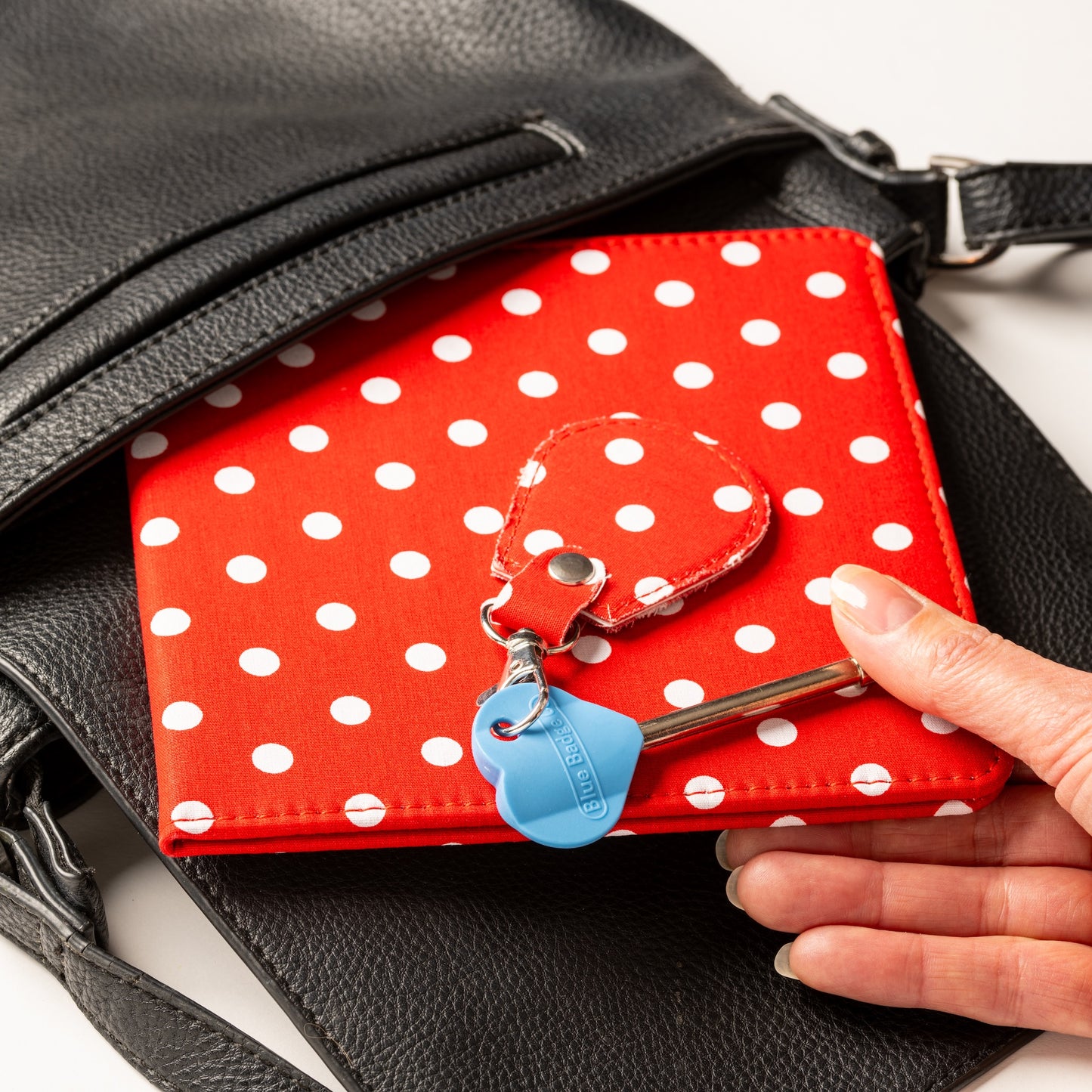 Disabled Blue Badge Wallet, Keyring and RADAR Key in Spotty Red - UK Made