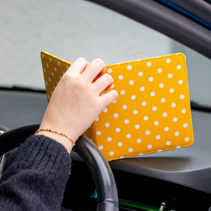 Blue Badge Wallet - Disabled Parking Permit Holder Spotty Canary Yellow - UK Made