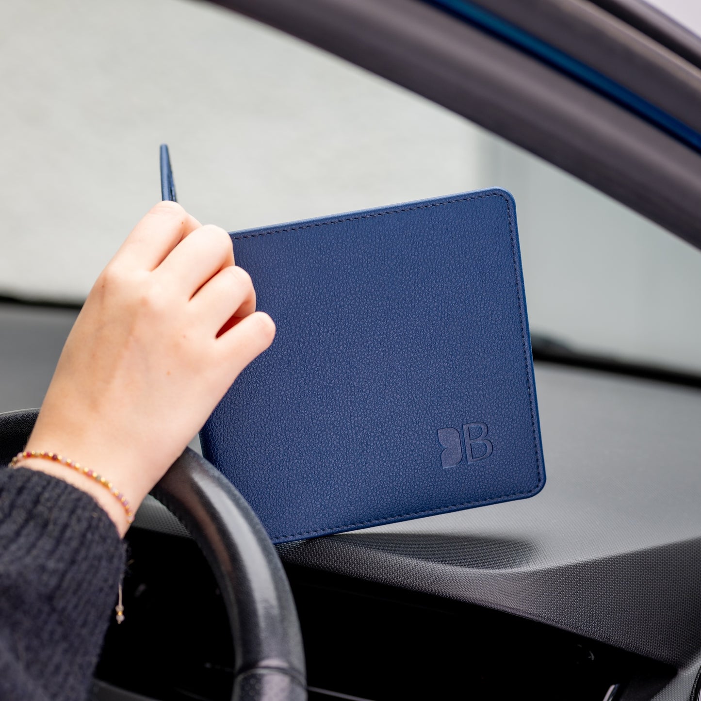 Blue Badge Wallet - Disabled Parking Permit Holder Recycled Bottles Navy - UK Made