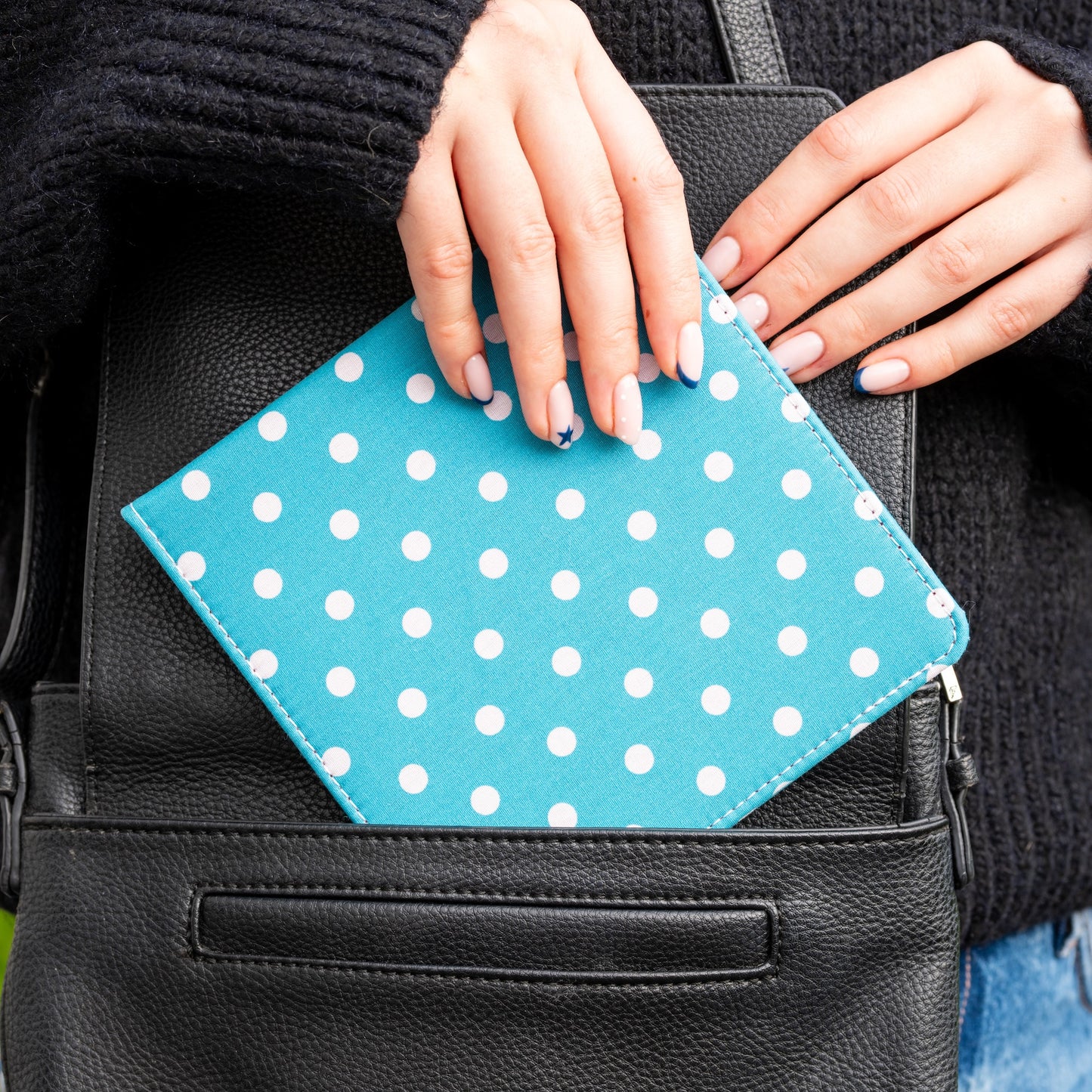 Blue Badge Wallet - Disabled Parking Permit Holder Spotty Aquamarine  - UK Made