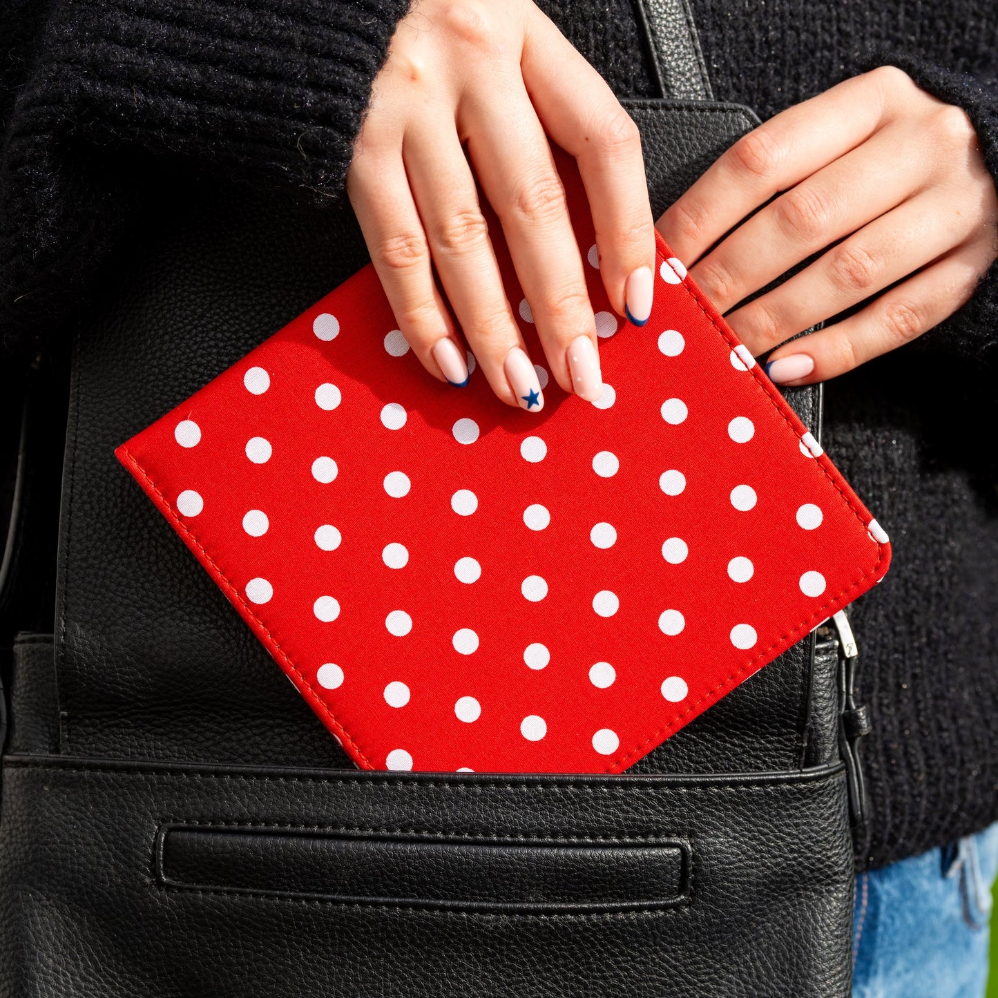 Blue Badge Wallet - Disabled Parking Permit Holder Spotty Red - UK Made