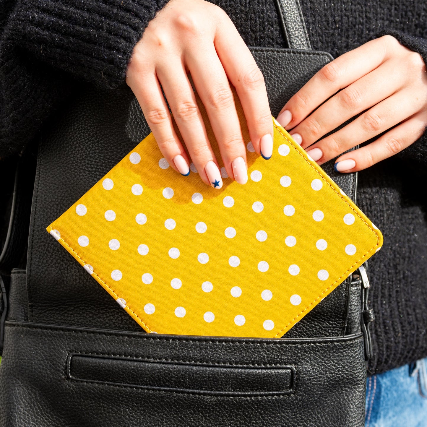 Blue Badge Wallet - Disabled Parking Permit Holder Spotty Canary Yellow - UK Made