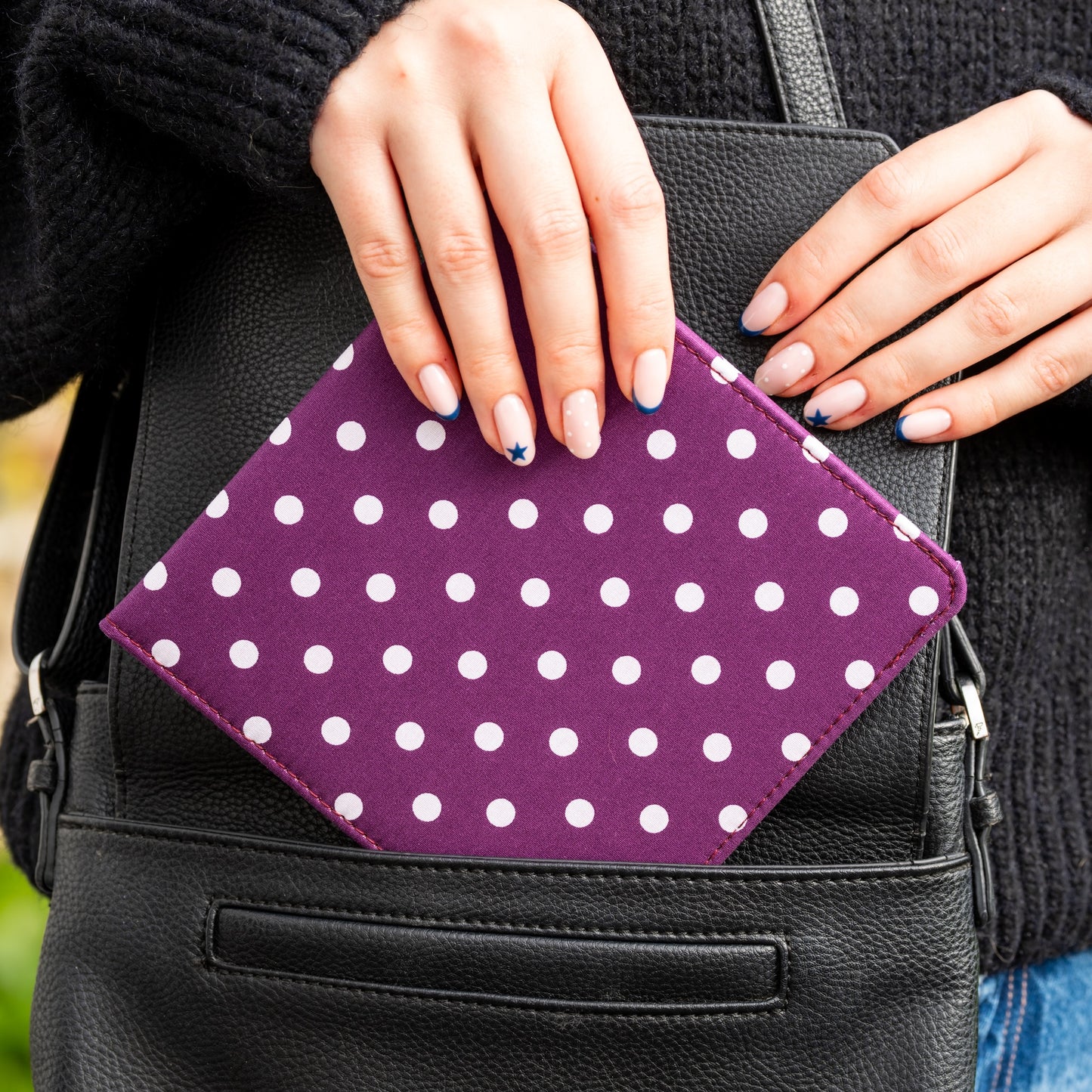 Blue Badge Wallet - Disabled Parking Permit Holder Spotty Grape - UK Made