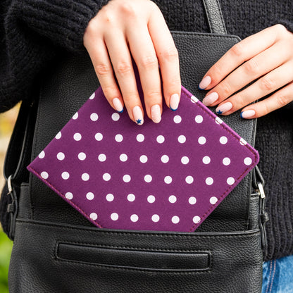 Blue Badge Wallet - Disabled Parking Permit Holder Spotty Grape - UK Made