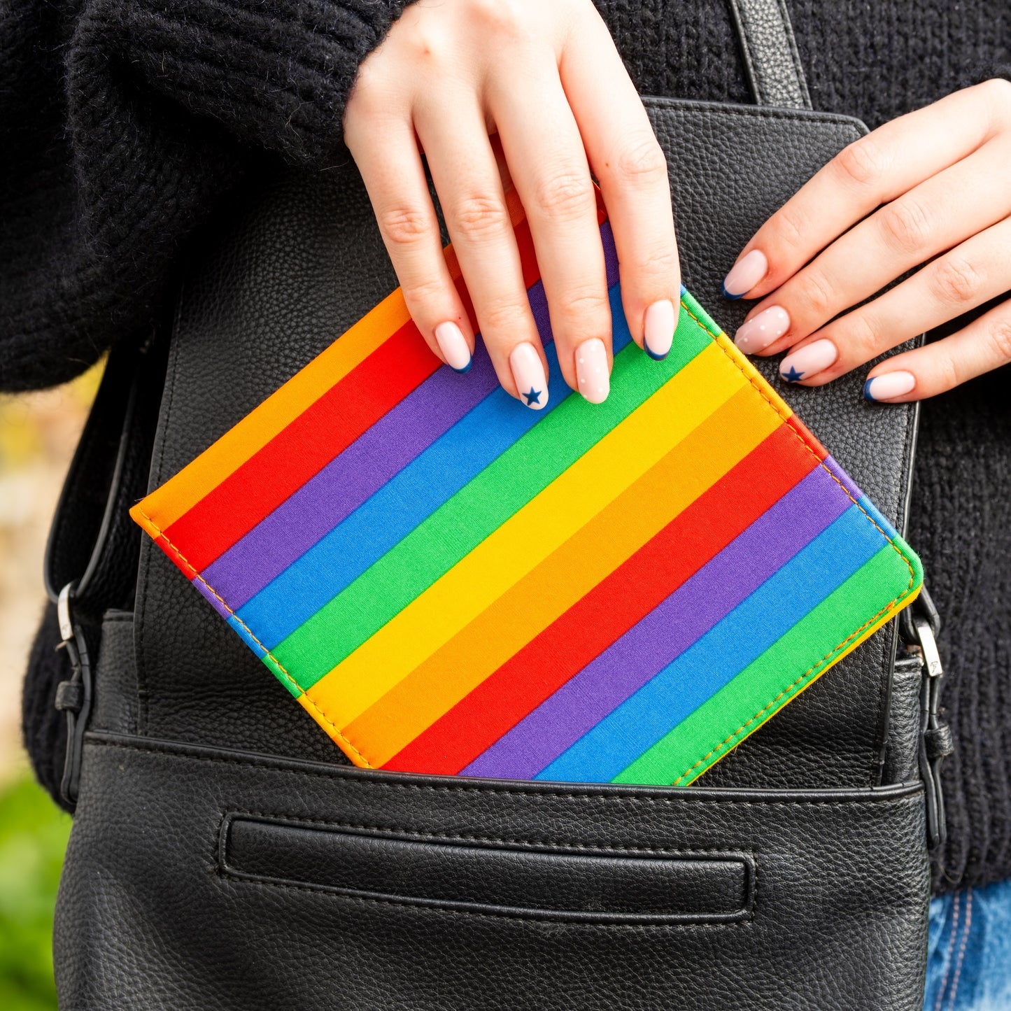 Blue Badge Wallet - Disabled Parking Permit Holder Rainbow Stripe  - UK Made