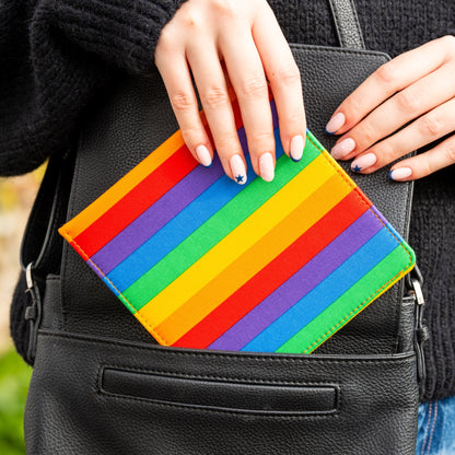 Blue Badge Wallet - Disabled Parking Permit Holder Rainbow Stripe  - UK Made