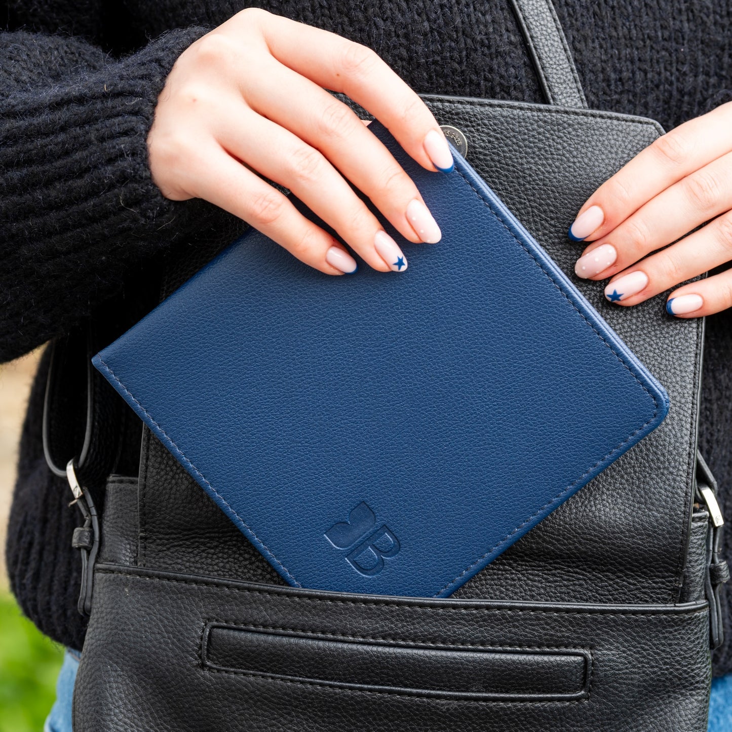 Blue Badge Wallet - Disabled Parking Permit Holder Recycled Bottles Navy - UK Made