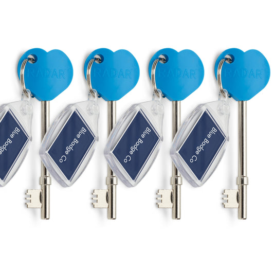 Quad Pack of Genuine RADAR Disabled Toilet Key with Keyring