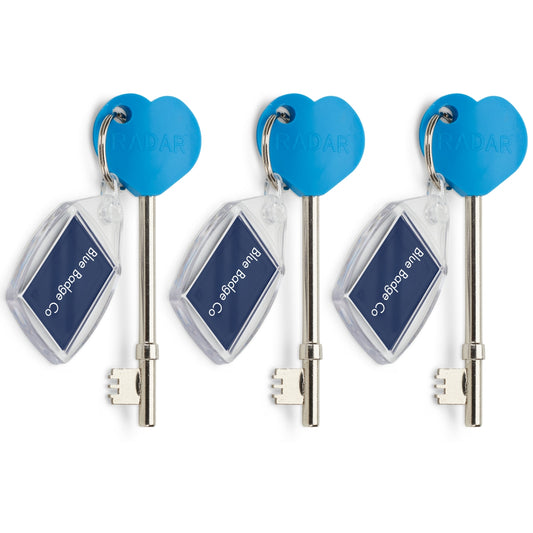 Triple Pack of Genuine RADAR Disabled Toilet Key with Keyring