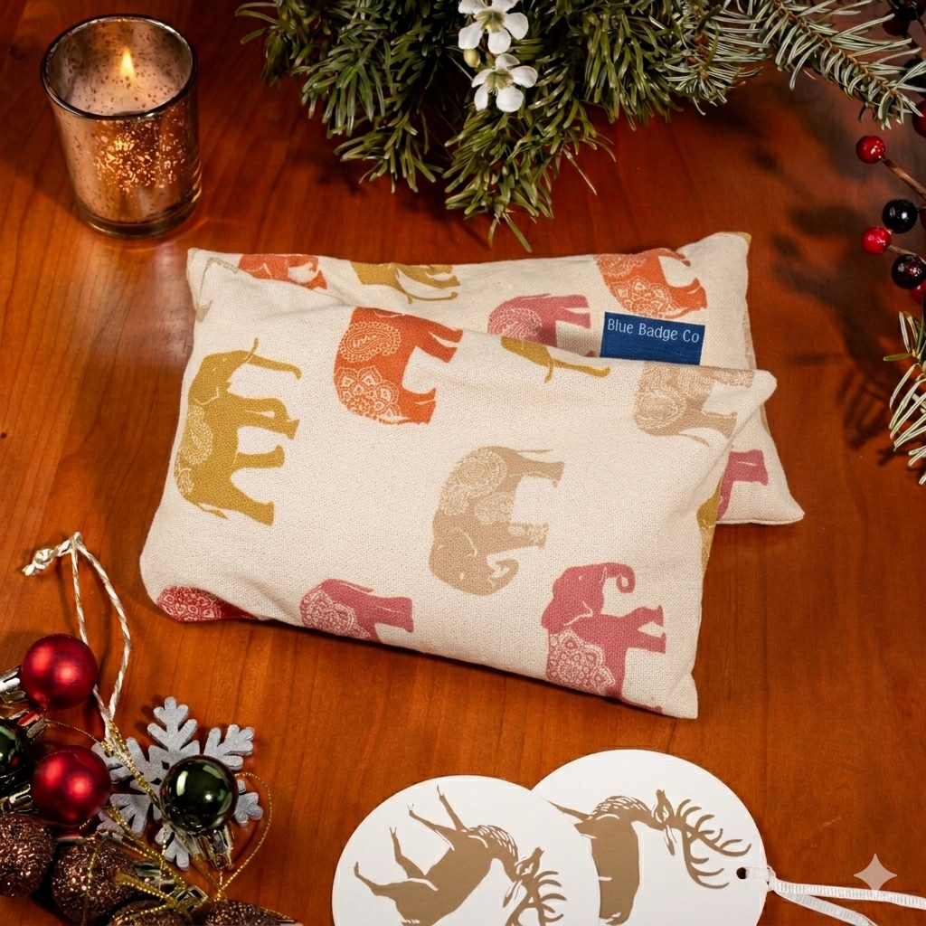 Lavender Wheat Warmer, Heated Wheat Bag in Nelly Elephant - UK Made
