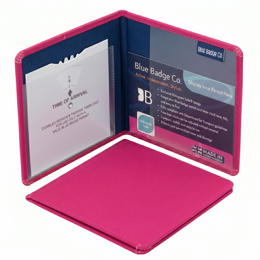 Blue Badge Wallet - Disabled Parking Permit Holder Pink Panama  - UK Made