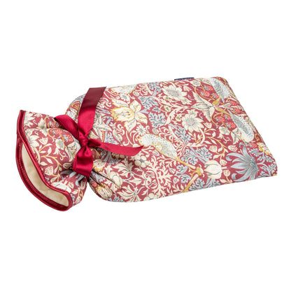 Large Hot Water Bottle in William Morris Strawberry Thief Plum