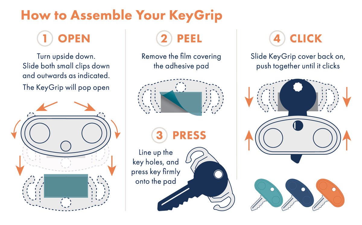 Key Grip 3 Pack - Easy Turn Key Holder for Arthritis & Weak Hands ...