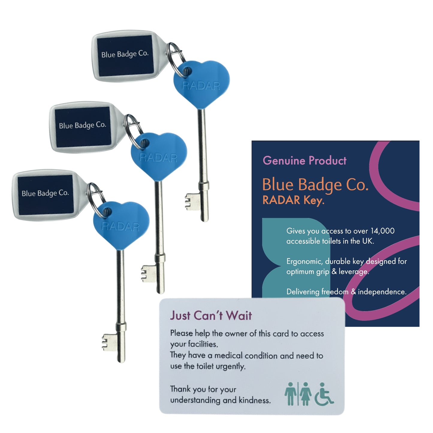 RADAR Key Triple Pack Disabled Toilet Access - Blue Badge Co