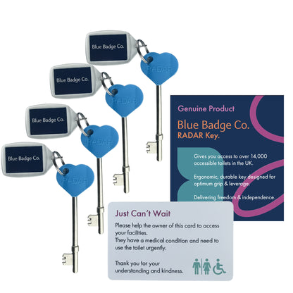 RADAR Key Quad Pack Disabled Toilet Access - Blue Badge Co