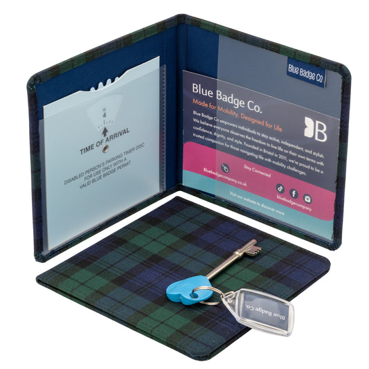 Disabled Blue Badge Wallet, Keyring and RADAR Key in Blackwatch Tartan