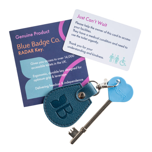 Recycled Bottles Keyring with Disabled Toilet RADAR Key in Peacock