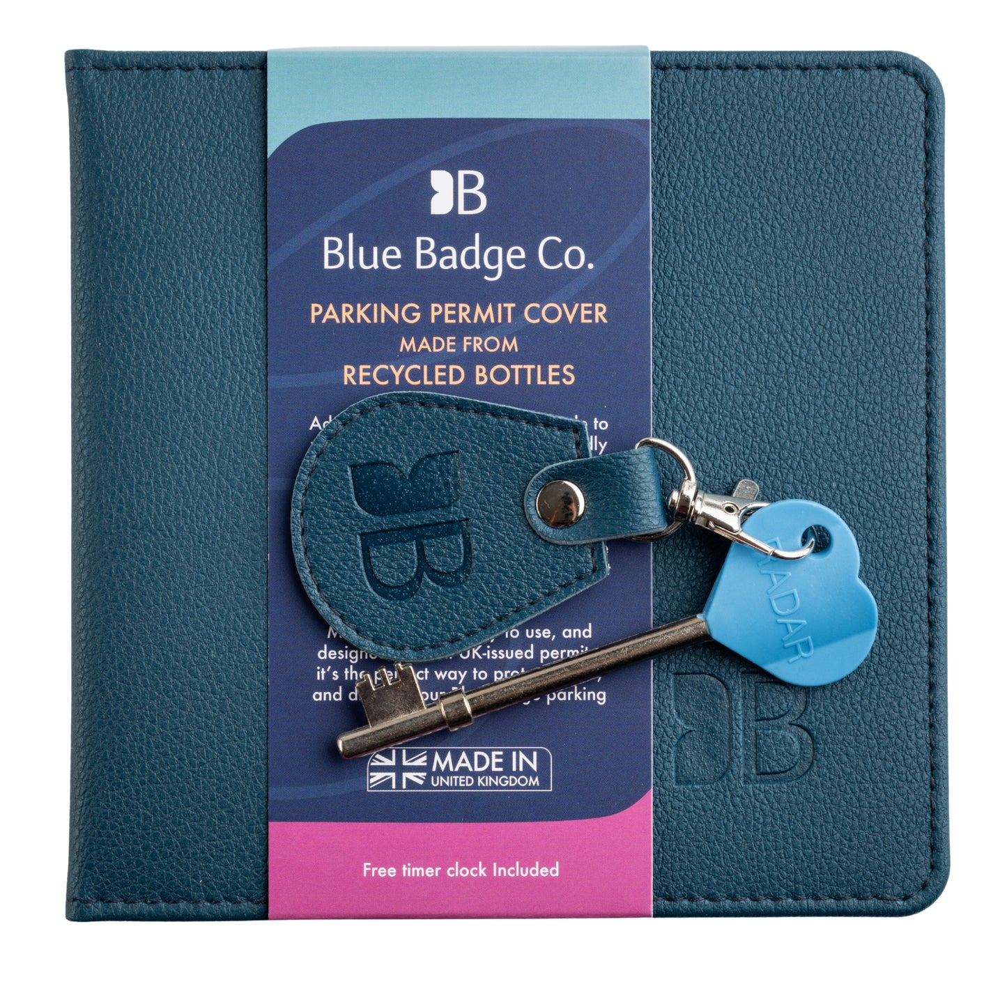Disabled Blue Badge Wallet, Keyring and RADAR Key in Recycled Bottles Green - UK Made
