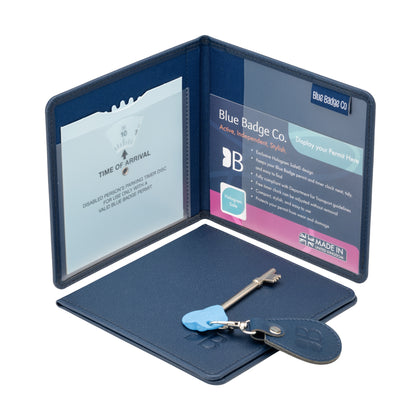 Eco-Friendly Blue Badge Permit Wallet & RADAR Key Bundle - Navy Made from Recycled Bottles