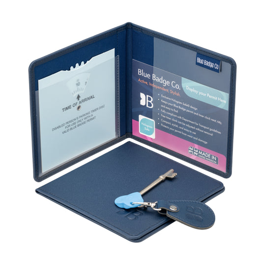 Eco-Friendly Blue Badge Permit Wallet & RADAR Key Bundle - Navy Made from Recycled Bottles
