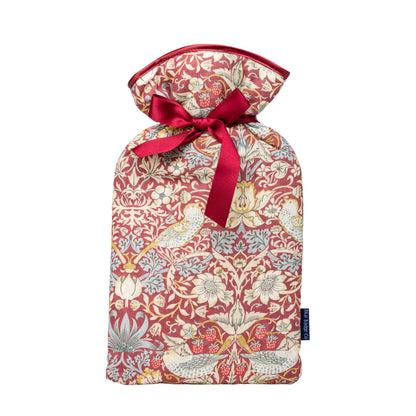 Large Hot Water Bottle in William Morris Strawberry Thief Plum