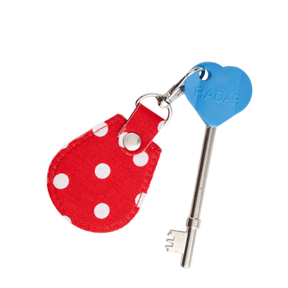 Genuine RADAR Disabled Toilet Key and Fabric Keyring in Spotty Red - UK Made