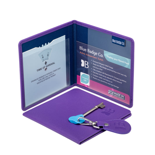 Eco-Friendly Blue Badge Permit Wallet & RADAR Key Bundle - Purple Made from Recycled Bottles