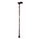 Folding Adjustable Walking Sticks - Burgundy Flower