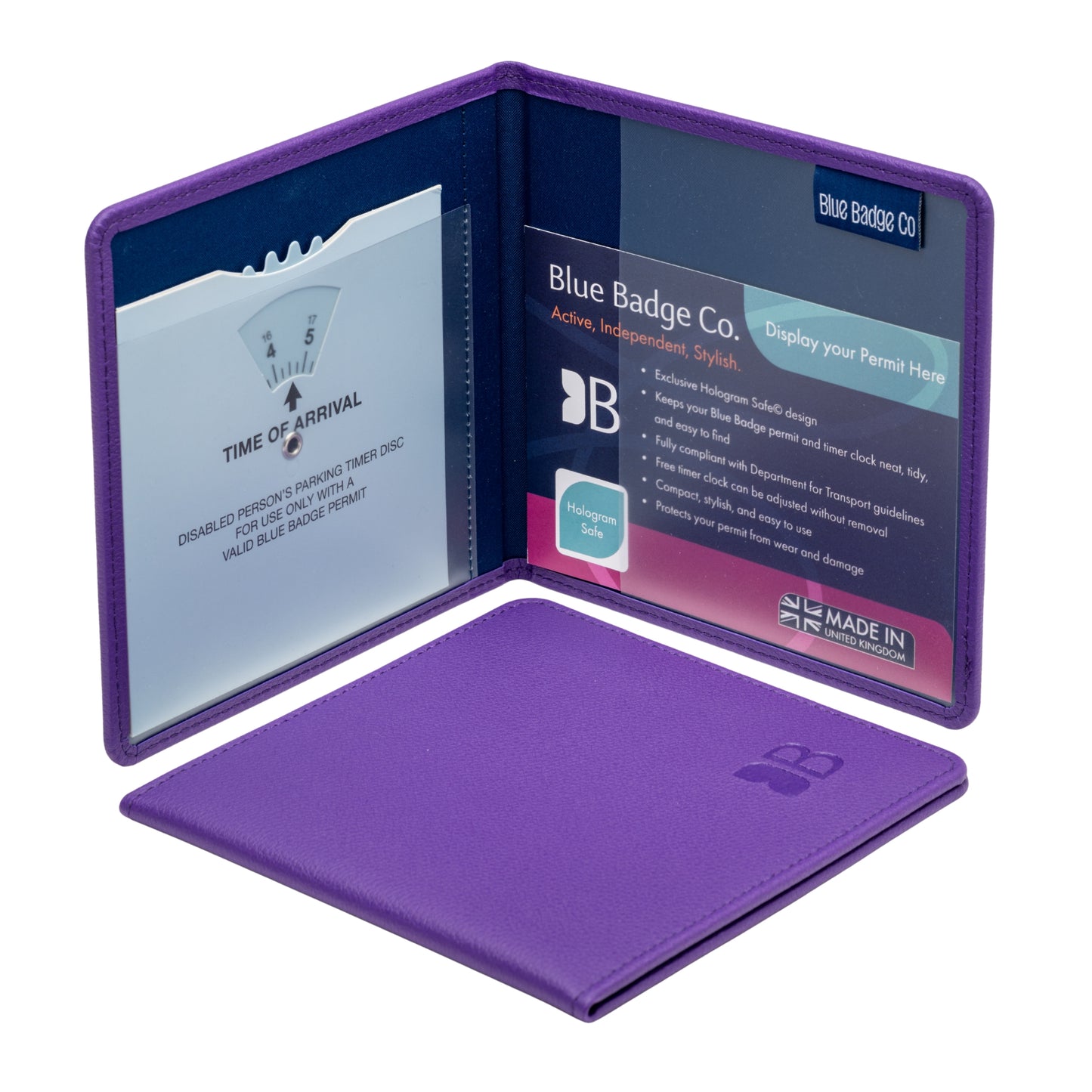 Blue Badge Wallet - Disabled Parking Permit Holder Recycled Bottles Purple - UK Made