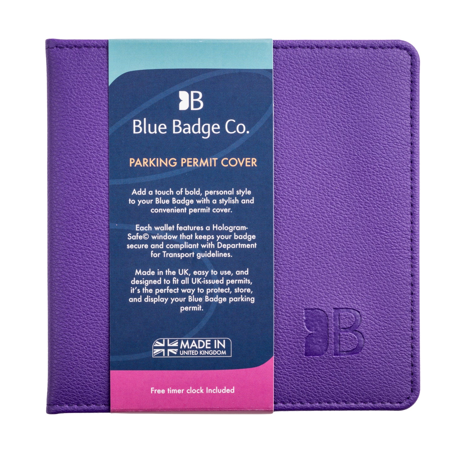 Blue Badge Wallet - Disabled Parking Permit Holder Recycled Bottles Purple - UK Made